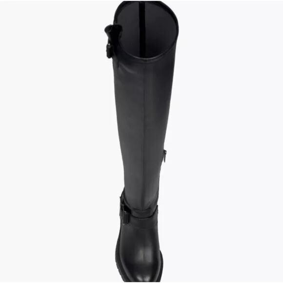 Vince Camuto Abrila Black Over-The-Knee Boot Sz 7 W-Calf Block Heel Lug Sole New - Picture 9 of 14